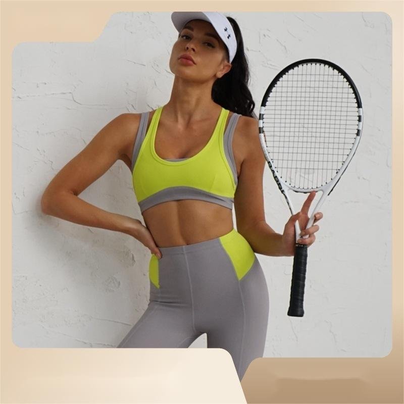 2023 New 3pcs Ribbed Double Layer Bra Legging Shorts Gym Workout Fitness Sportswear Sports Active wear Suits Yoga Sets Women