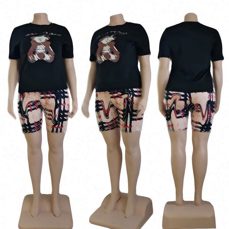 New arrival women Top designer brand clothing plus size women's clothing biker shorts Women's Sets Casual summer clothes