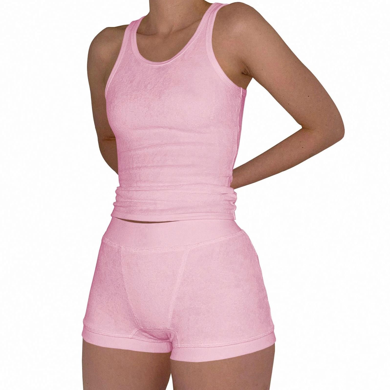 Ready To Ship Women's 2024 Sets For Women Summer Outfits Breathable Ribbed Crop Top Set Womens Fitness Jogger Tank Top 2 Piece S
