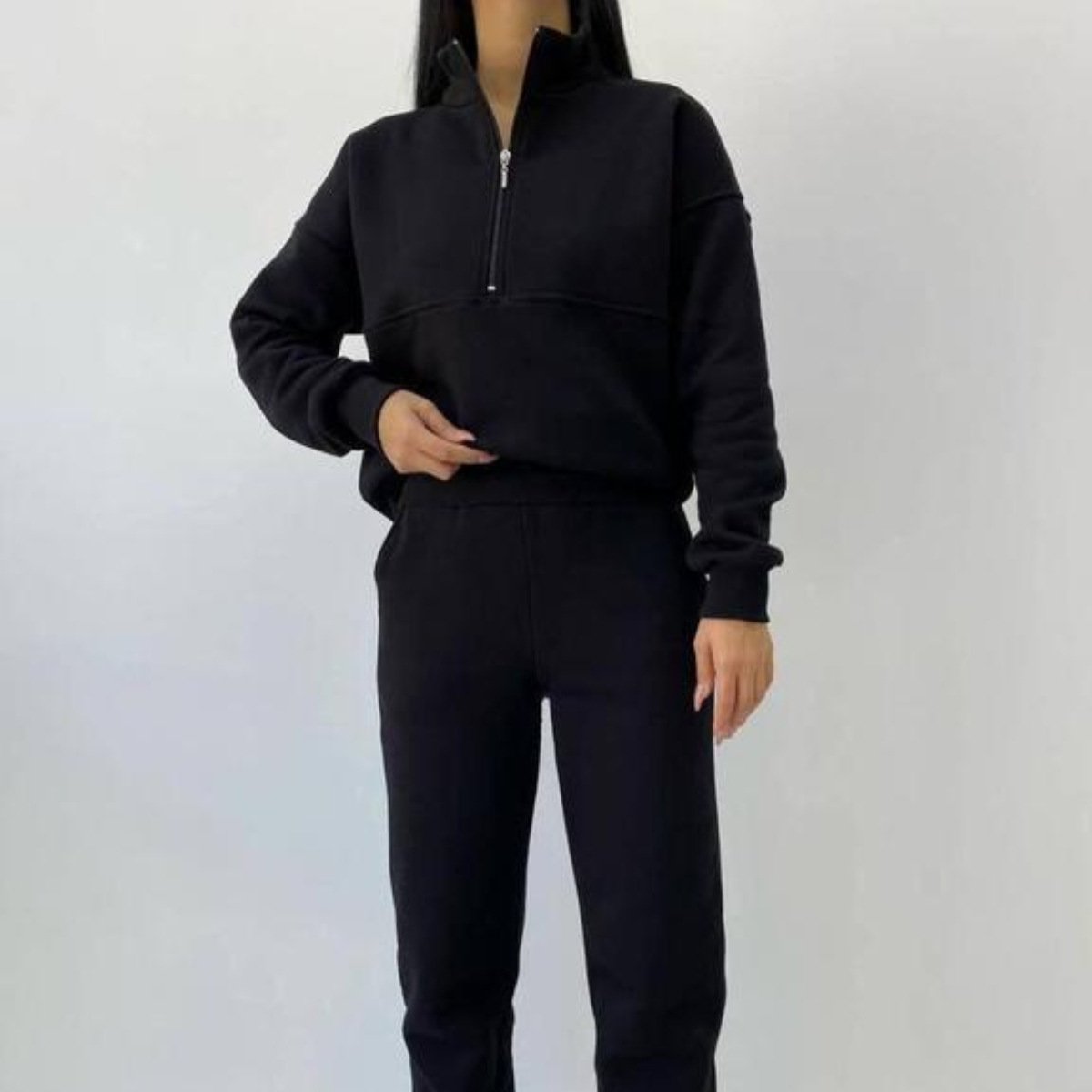 wholesale custom high quality 100 percent cotton blank grey tracksuits long sleeve hoodie jogger set for women unisex