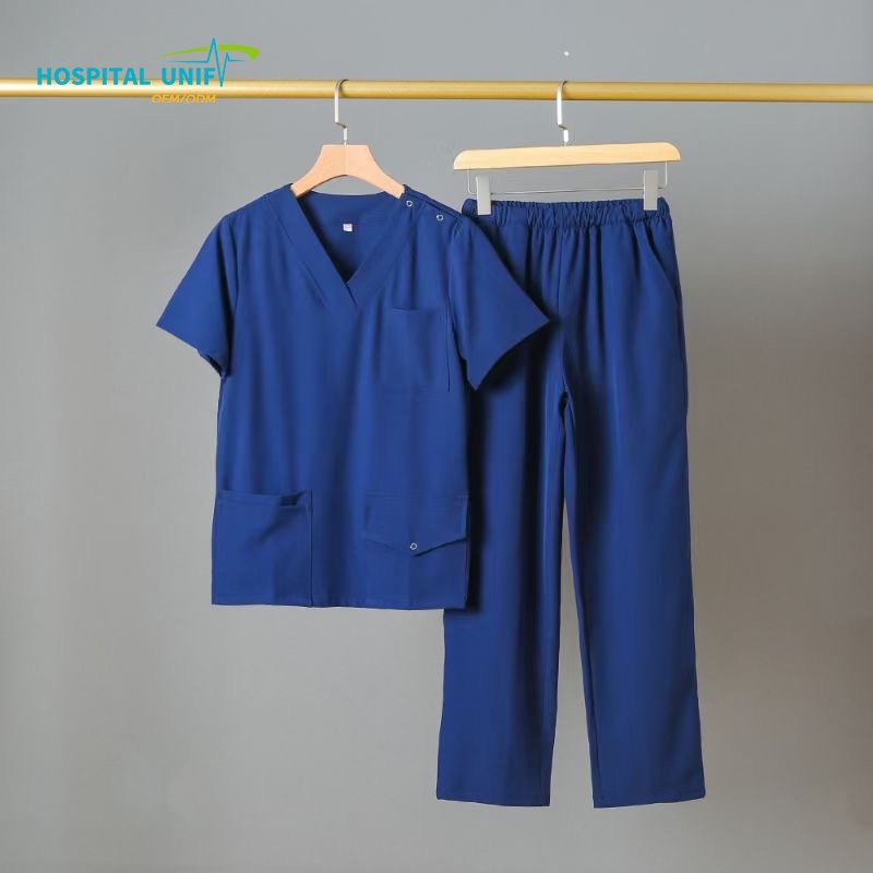 2024 OEM H&U Printed Design White Fashionable Medical Women Sets Doctors Nurses Scrub Suits Uniforms Sets Nurse Nursing Scrubs