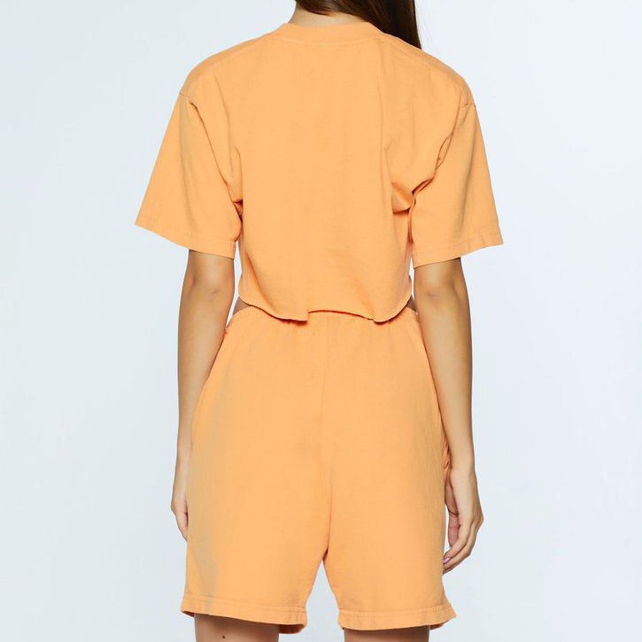 OEM custom women's set summer cotton cut T-shirt and shorts casual wear two-piece sportswear set women's shorts set