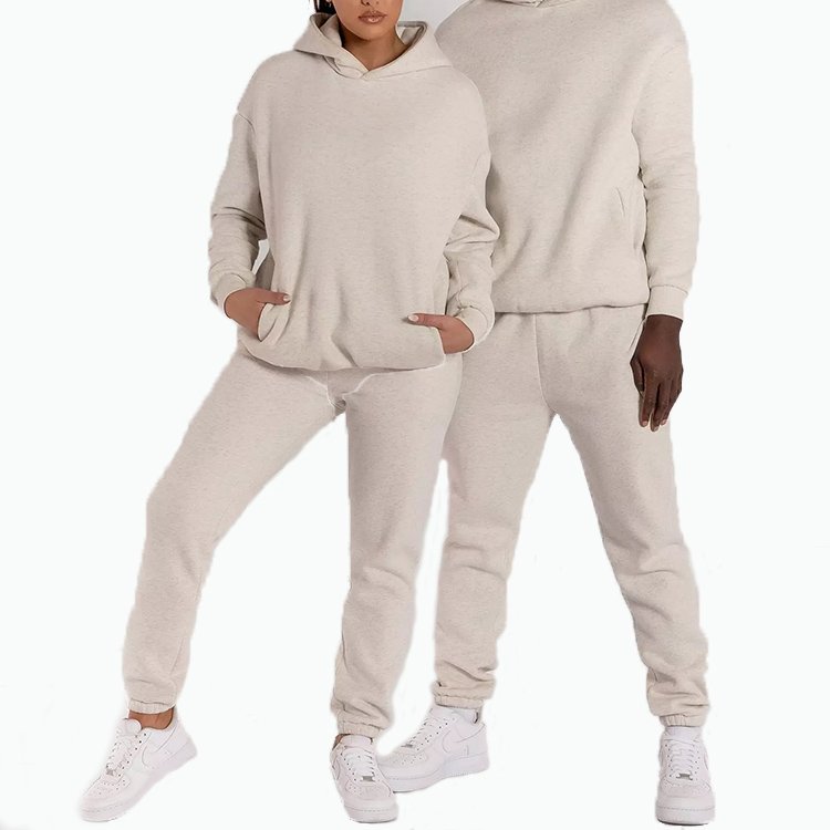 Hoodie wholesale women hoodies fashionable long sleeve custom logo plus size women's sweat pant sets