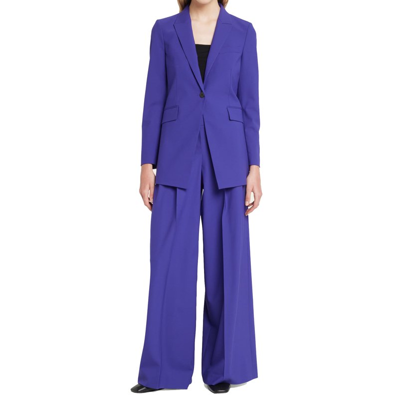 Custom High Quality Suit Blazer Sets Casual Business Loose Flare Pants Two-piece Set Plain Women's Sets