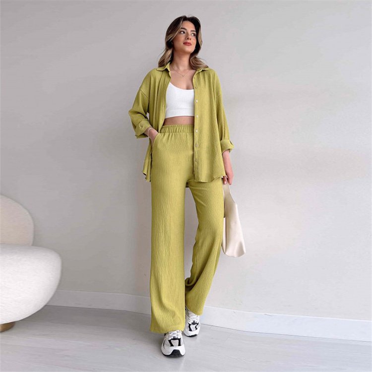 LH 2023 New Arrivals Spring Two Piece Set Fashion Women's Loose Sets Women Shirt and Pants Sets