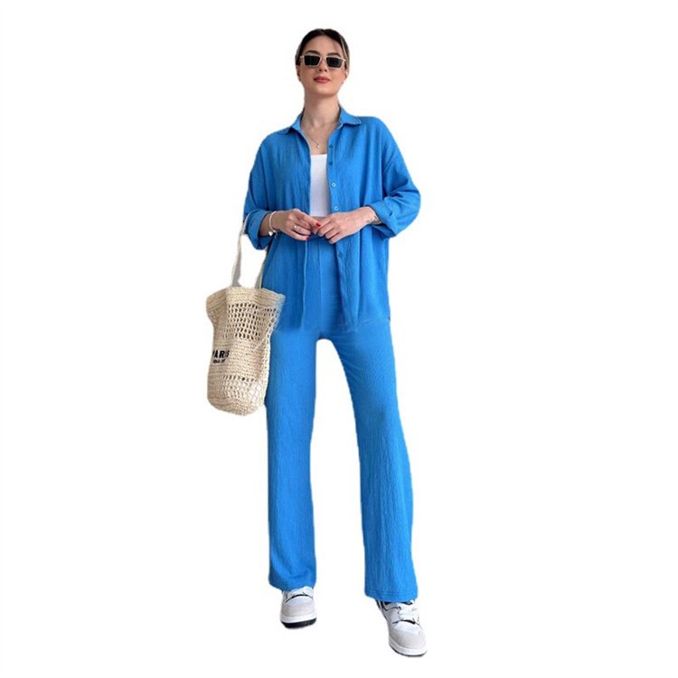 LH 2023 New Arrivals Spring Two Piece Set Fashion Women's Loose Sets Women Shirt and Pants Sets