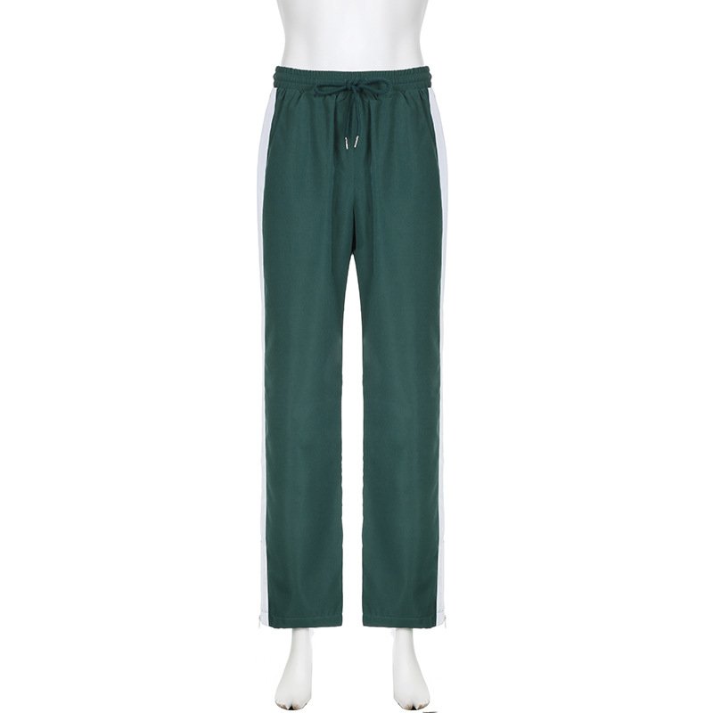 Casual Sport Color Block Fitness Training & Jogging Drawstring Jacket Top Pant Two 2 Piece Set Pant Set Track Suit Women's Sets