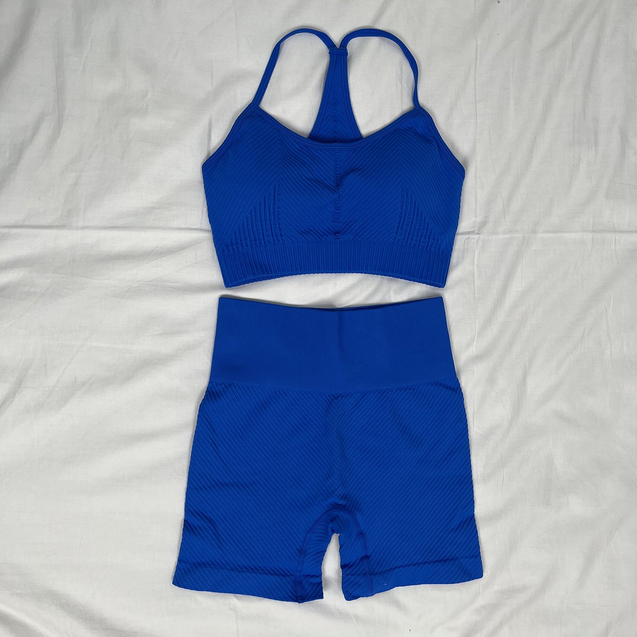 Hot Selling Thin Strap Women Tops Tight Running Shorts Yoga Fitness Set