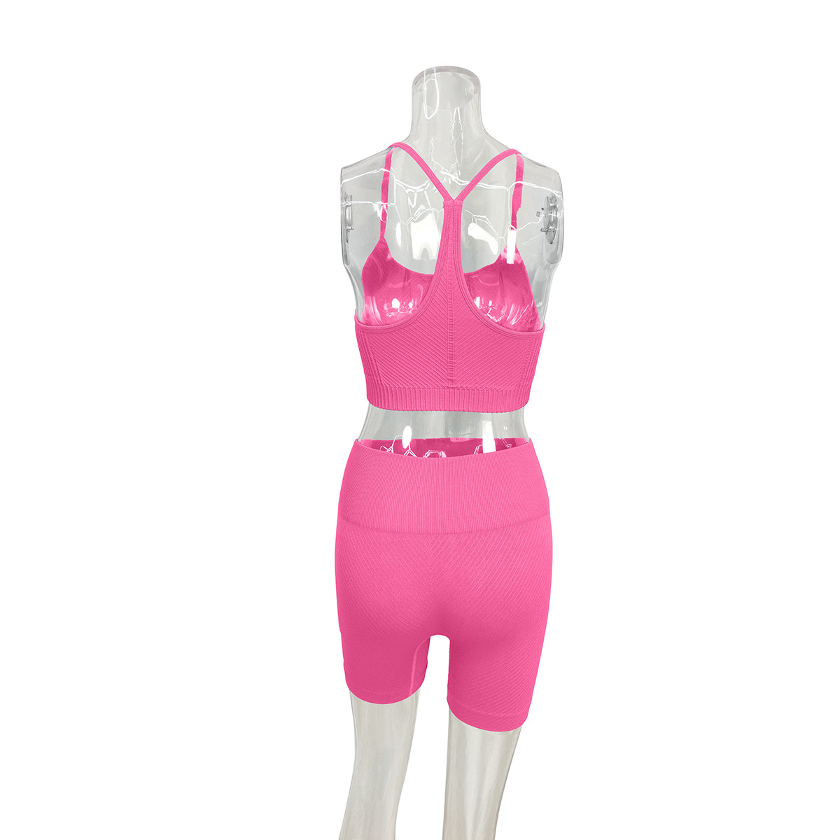 Hot Selling Thin Strap Women Tops Tight Running Shorts Yoga Fitness Set