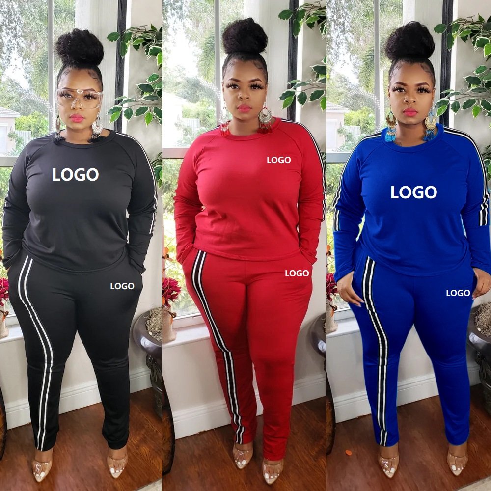 Evertop OEM/ODM Women Tracksuit Joggers Jumpsuit Set Plus Size Two Piece Women's Trousers & Pants Set Training & Jogging Wear