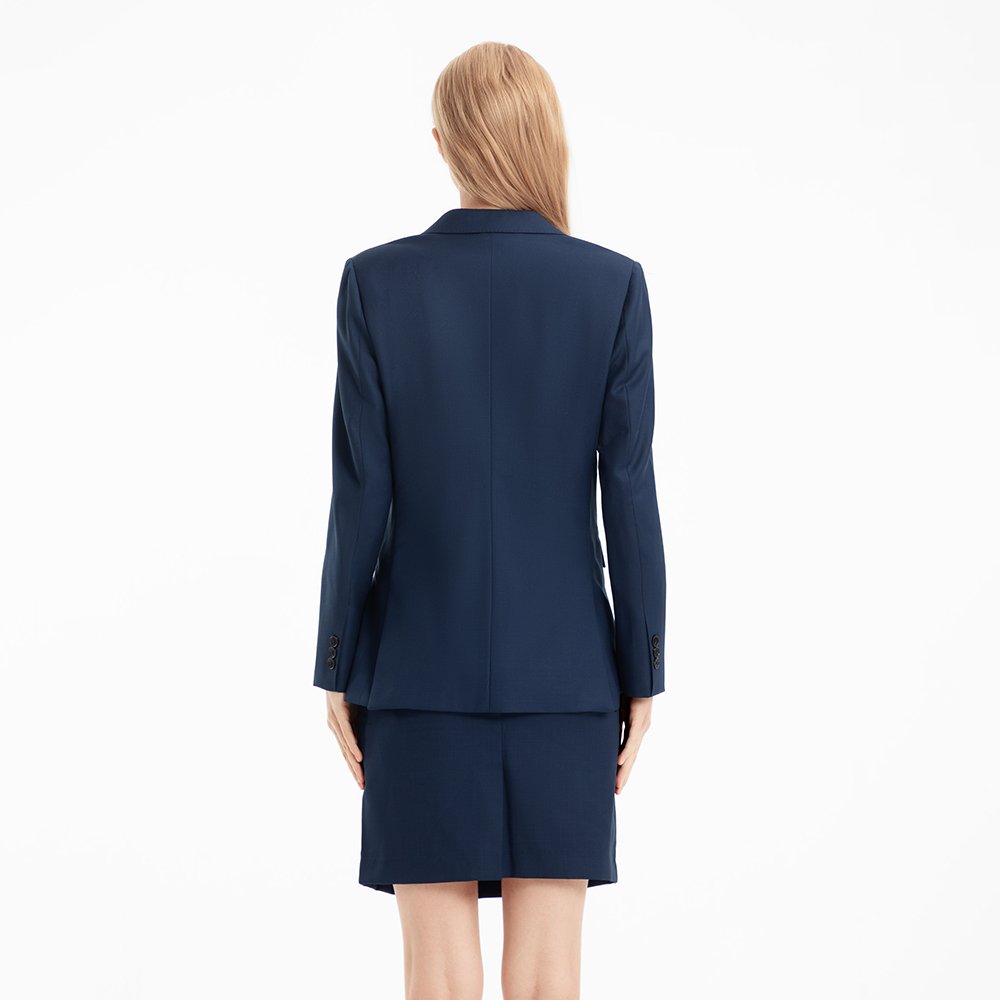 New Arrival 2pcs Royal blue wool polyester Slim Fit plus size women's sets Formal work skirt outfits for women