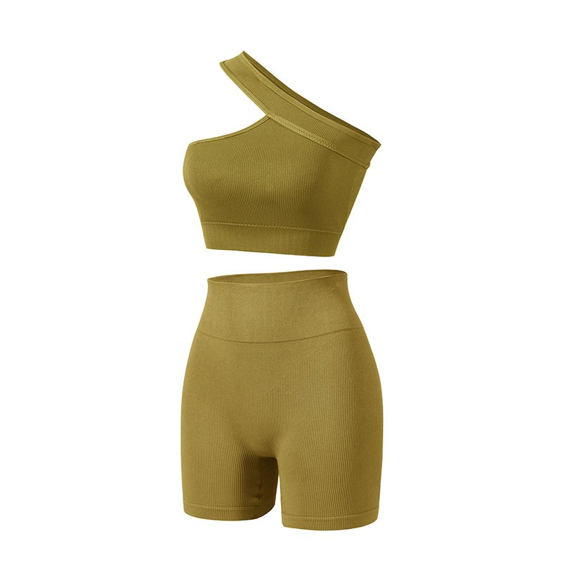 Workout Sets for Women Two Piece Sets for Women Summer Seamless Ribbed High Waist short Sports Bra Gym yoga Sets