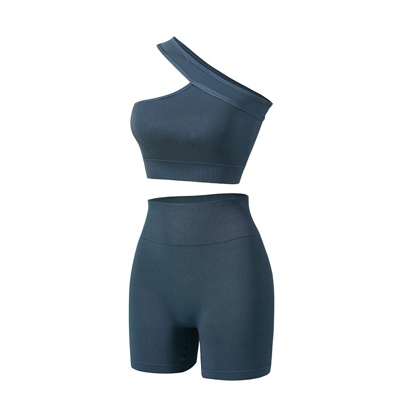 Workout Sets for Women Two Piece Sets for Women Summer Seamless Ribbed High Waist short Sports Bra Gym yoga Sets