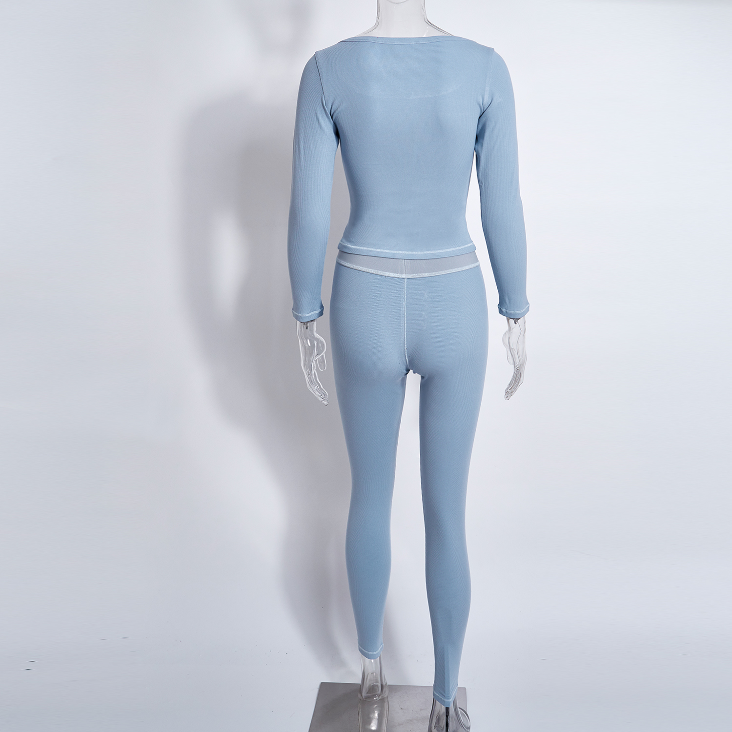 Fashionable Customized Women's Clothing Set Good Quality Women's Fitness Sets Ribbed