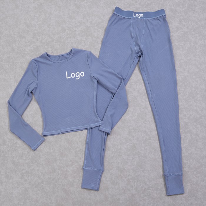 Fashionable Customized Women's Clothing Set Good Quality Women's Fitness Sets Ribbed