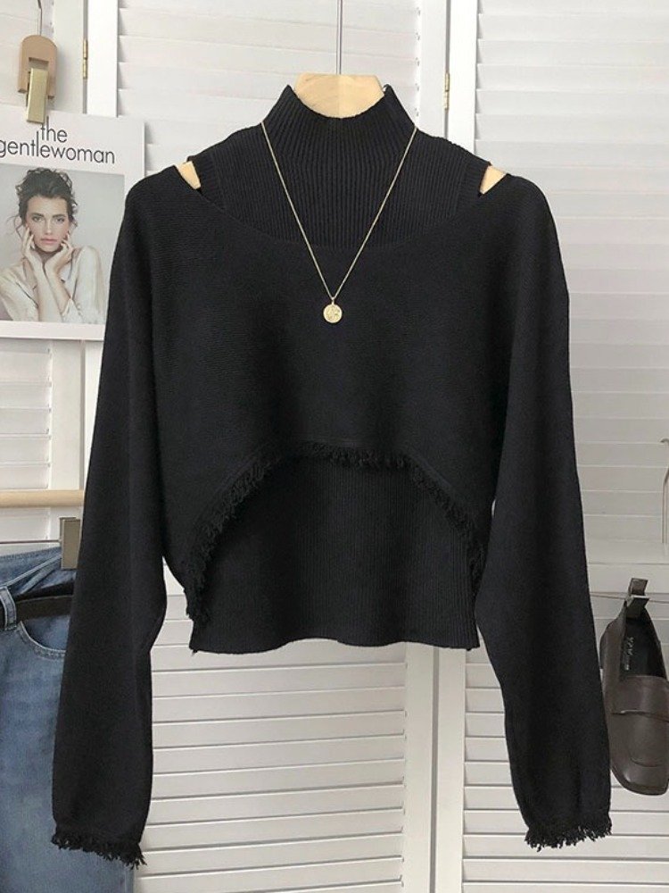 Boutique Wholesale 2024 Autumn New Fashion French Tassel Shawl Knitted Sweater Women's Set
