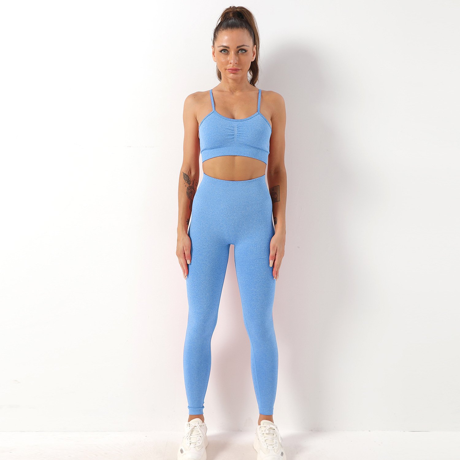Angel paradise Seamless gym fitness women 2rrrrrrrrrrpcs wear sport clothing suit hip lifting pants abdominal women women's sets