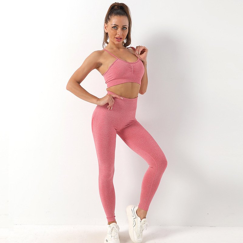 Angel paradise Seamless gym fitness women 2rrrrrrrrrrpcs wear sport clothing suit hip lifting pants abdominal women women's sets