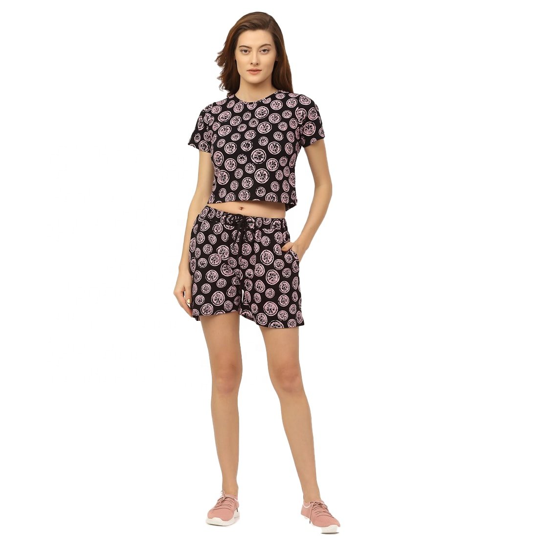 Latest Design Printed Women Short Set 100% Cotton High Quality 2 Piece Set For Women Summerwear & Gymwear Short Set For Women