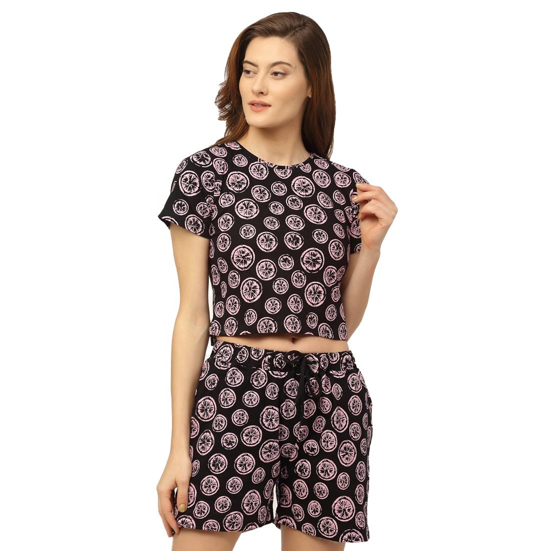 Latest Design Printed Women Short Set 100% Cotton High Quality 2 Piece Set For Women Summerwear & Gymwear Short Set For Women