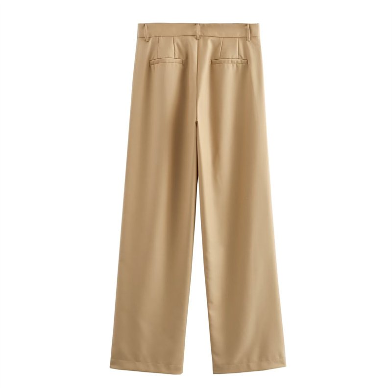 TAOP&ZA women's clothing 2024 summer new style fashionable all-match solid color high waist slim straight pants 2607024 2486024