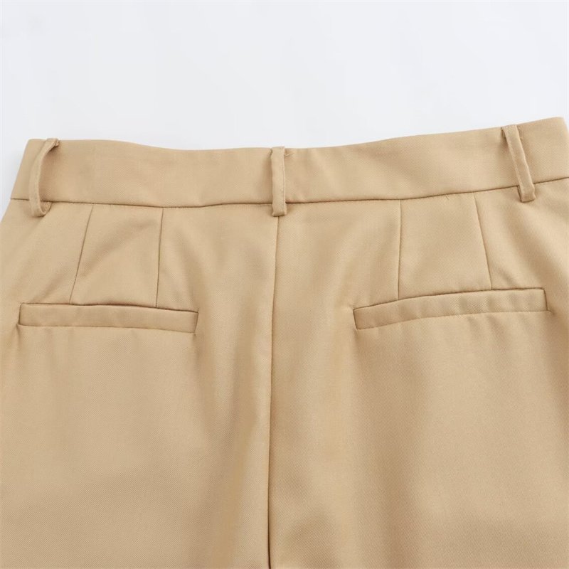 TAOP&ZA women's clothing 2024 summer new style fashionable all-match solid color high waist slim straight pants 2607024 2486024