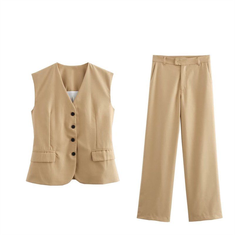 TAOP&ZA women's clothing 2024 summer new style fashionable all-match solid color high waist slim straight pants 2607024 2486024