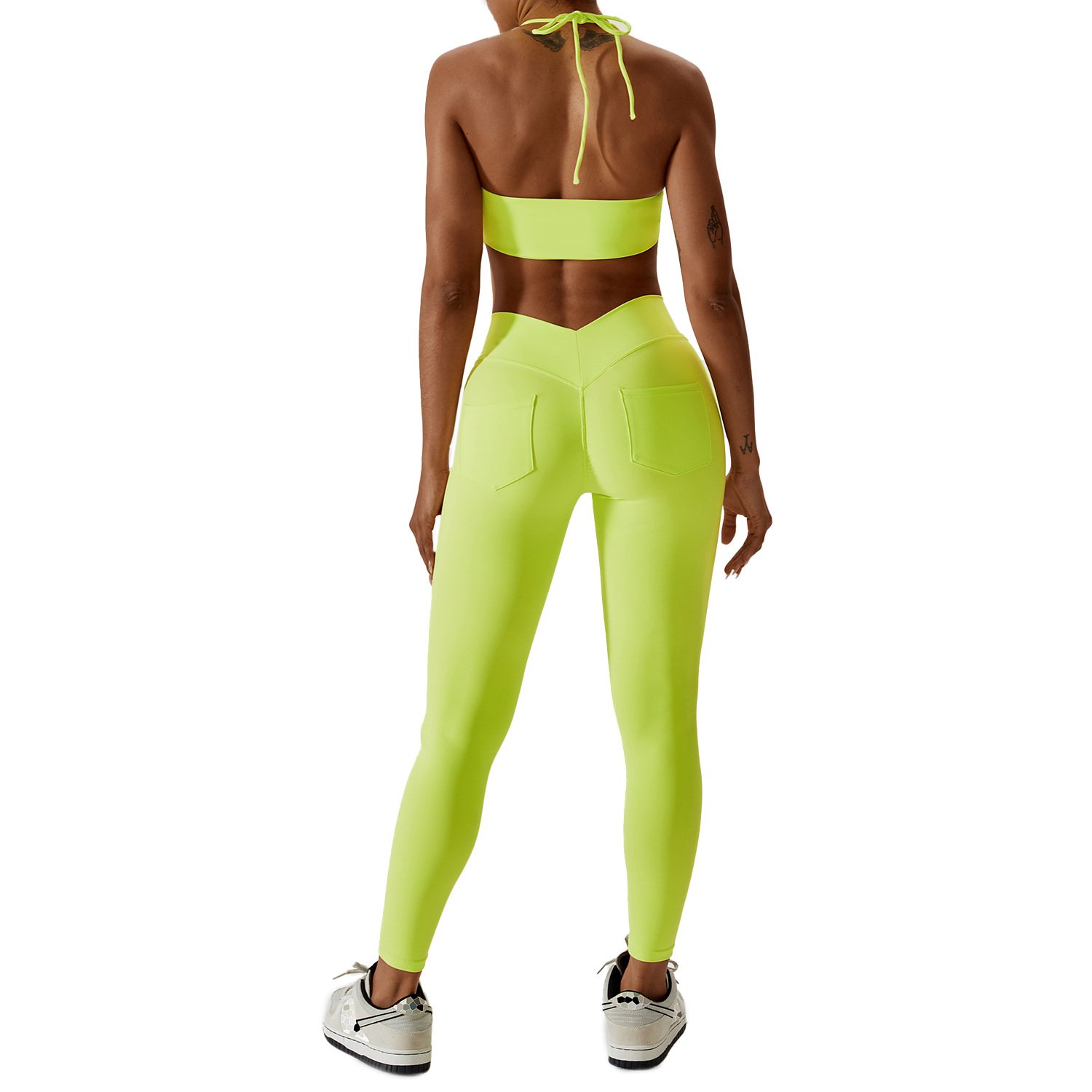 Custom Logo Workout Clothing Yoga Sets Fitness Women Sport Suit With Pockets Active Wear Gym Set