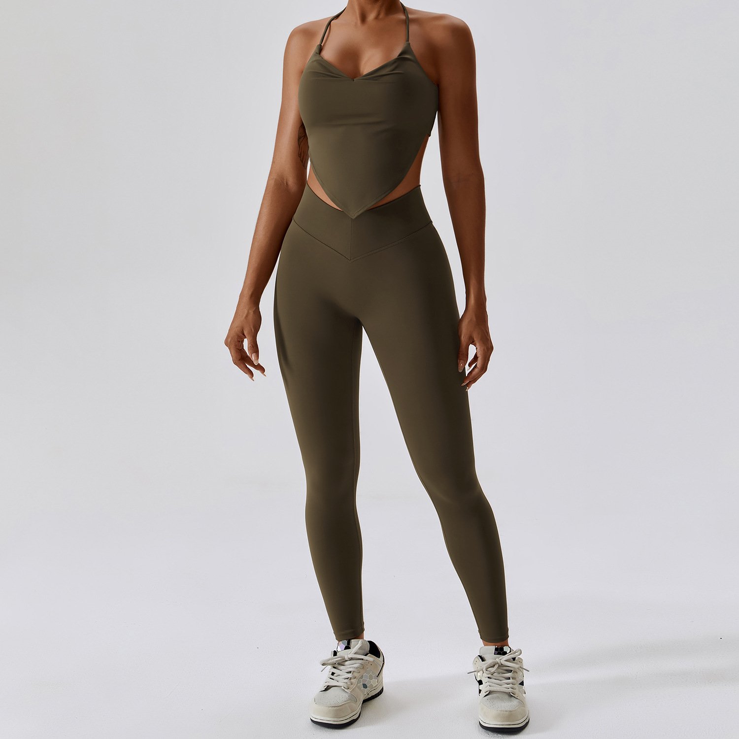 Custom Logo Workout Clothing Yoga Sets Fitness Women Sport Suit With Pockets Active Wear Gym Set