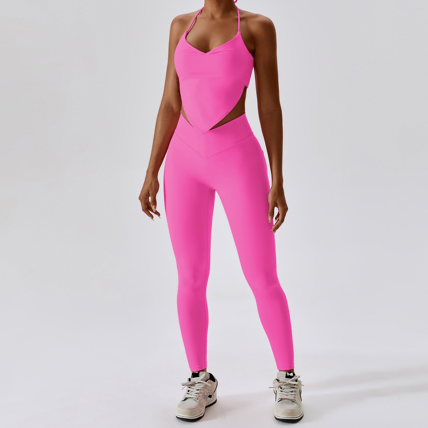 Custom Logo Workout Clothing Yoga Sets Fitness Women Sport Suit With Pockets Active Wear Gym Set