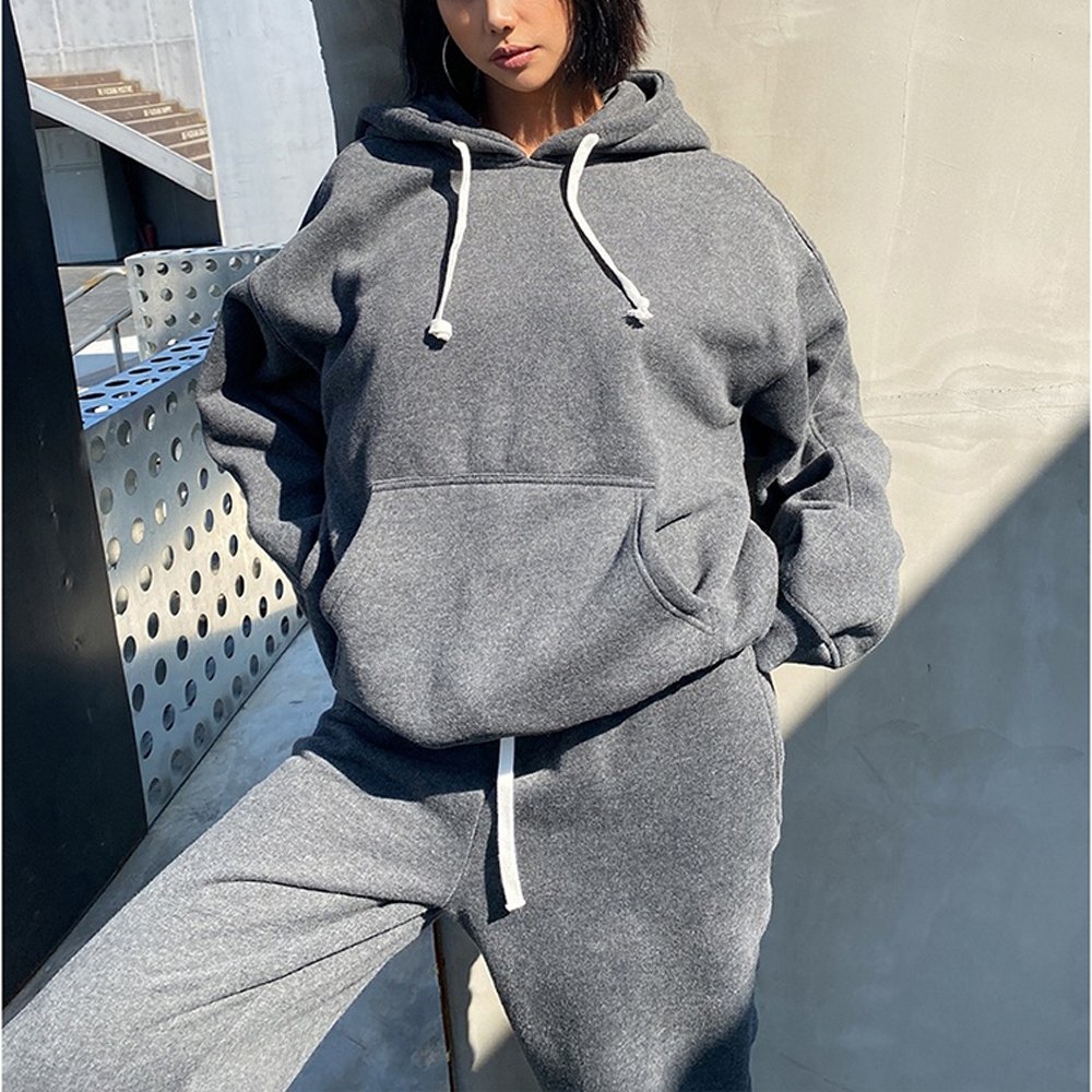 2024 women clothing High quality custom two piece pants set custom logo 2 piece sweatpants and hoodie set for women