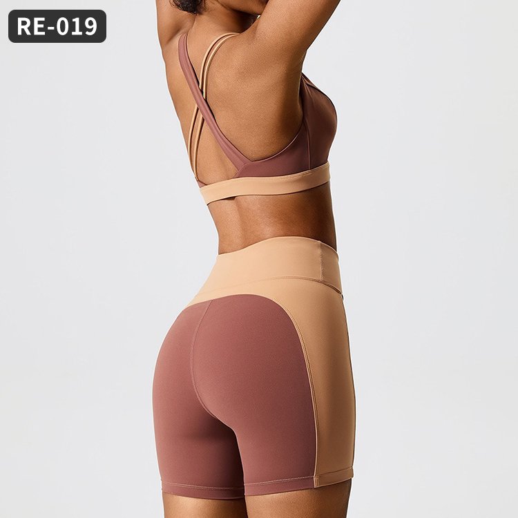 Wholesale Color Block New Design Recycled Fabric Sports Workout Yoga Casual Girl's Skin Care Set Women's Sets Gym Fitness Sets