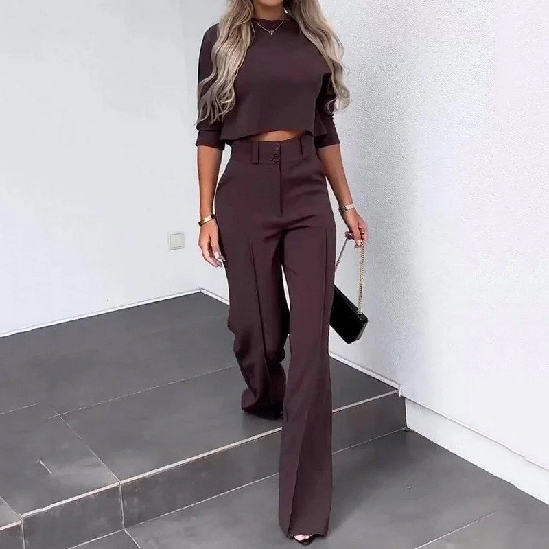 Fashion casual suit women's two-piece set women's clothing