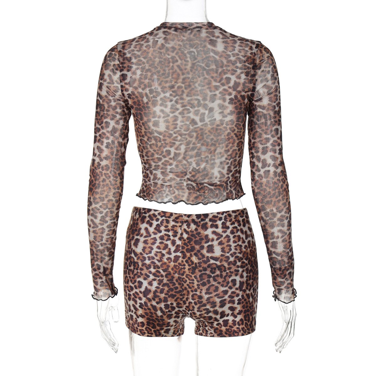 2024 fall wholesale clothing hot sexy leopard print two piece shorts women's sets