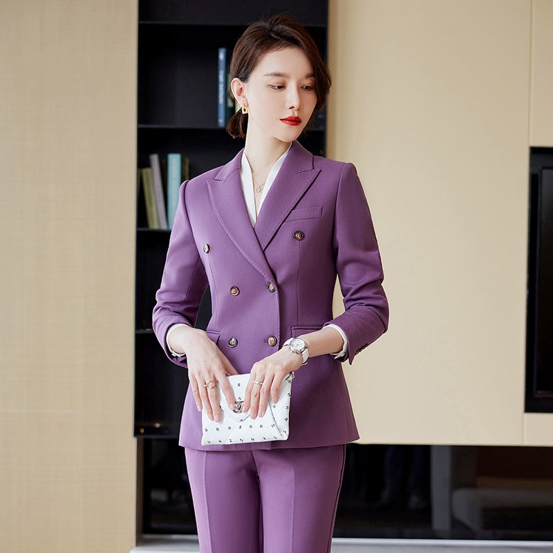 New Design Fashion Elegant Casual Slim Fit Women's Office Business Suit Pants Two Piece Set