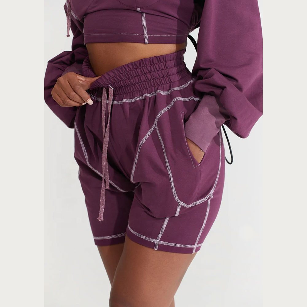 New Stylish Crop Top Shorts set Women sets Shorts and Crop Hoodie sets For Women Ladies Open Stitched Tracksuit Women