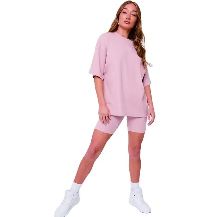 Custom summer cool tshirt and shorts women's comfortable lightweight gym joggers 2 piece set