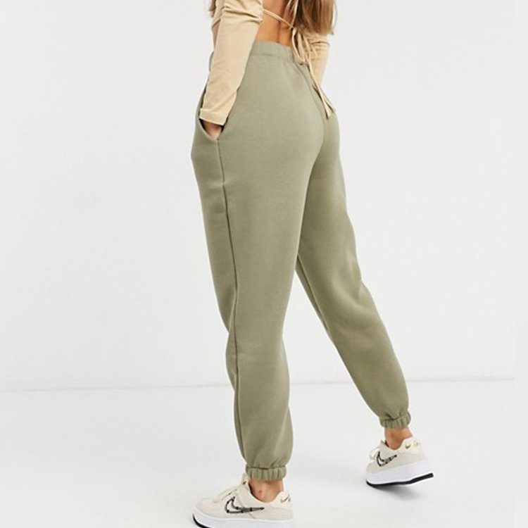 65% Cotton 35% Polyester Relaxed Fit Fleece High Waisted Sweatpants Women's Tracksuit Bottoms Breathable Embroidered Trousers