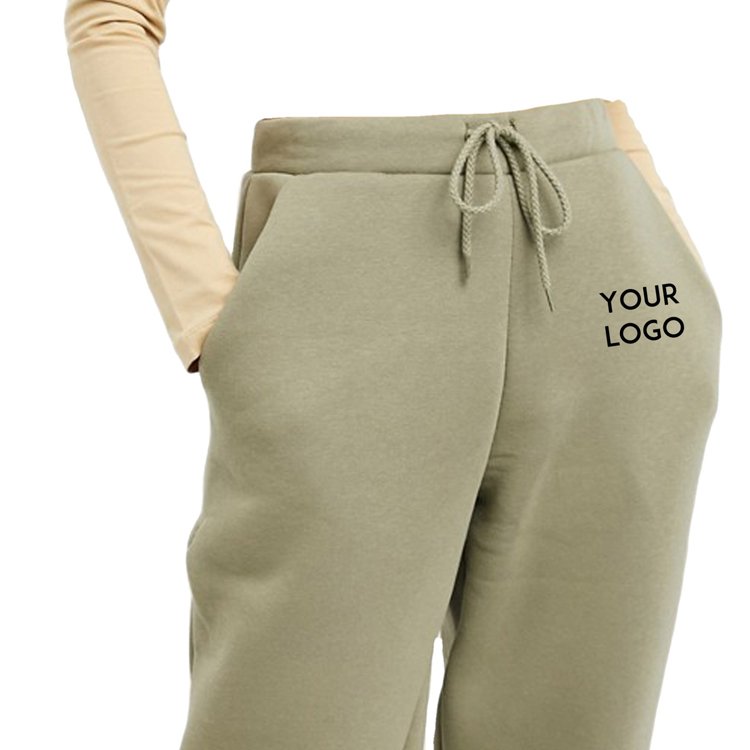 65% Cotton 35% Polyester Relaxed Fit Fleece High Waisted Sweatpants Women's Tracksuit Bottoms Breathable Embroidered Trousers