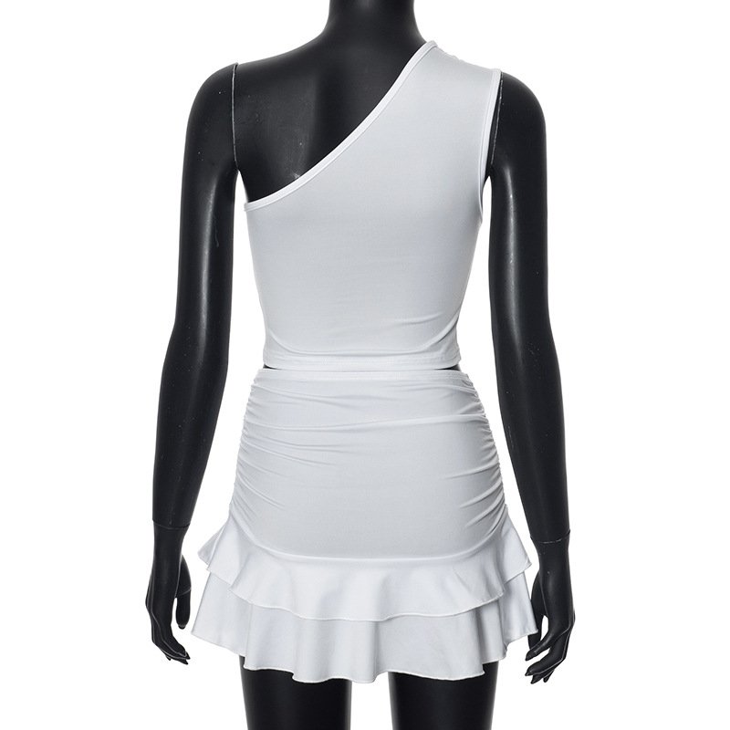 Trendy Women's Fashion 2 Piece Skirt Sets Summer Crop Top And Slim Fit White Skirts Casual Summer Two Piece Sets Women Outfits