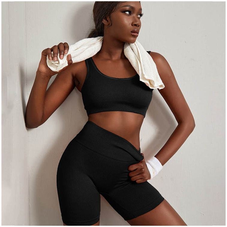 Yoga Sets fitness yoga sets Flare With Pockets Cotton Shirt Black HighButt Lift Running High Quality Spandex Yoga