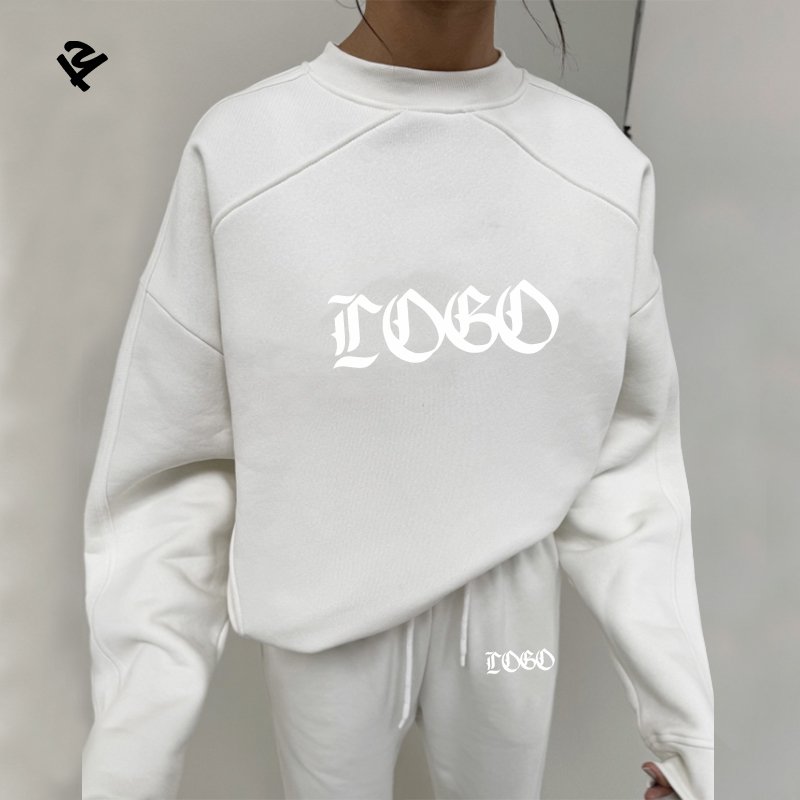 F240499 Tracksuits For Women 2 Piece Set O Neck Sweatshirt And Wide Leg Sweatpants Streetwear Winter Clothes For Women's Set