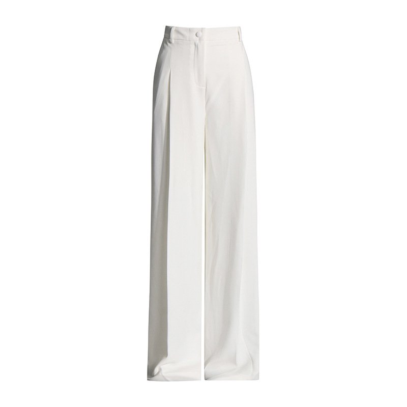 Wholesale 2024 Autumn New Fashionable Round Neck Nail Bead Jacket High Waist Straight Leg Wide Leg Pants Women's Set