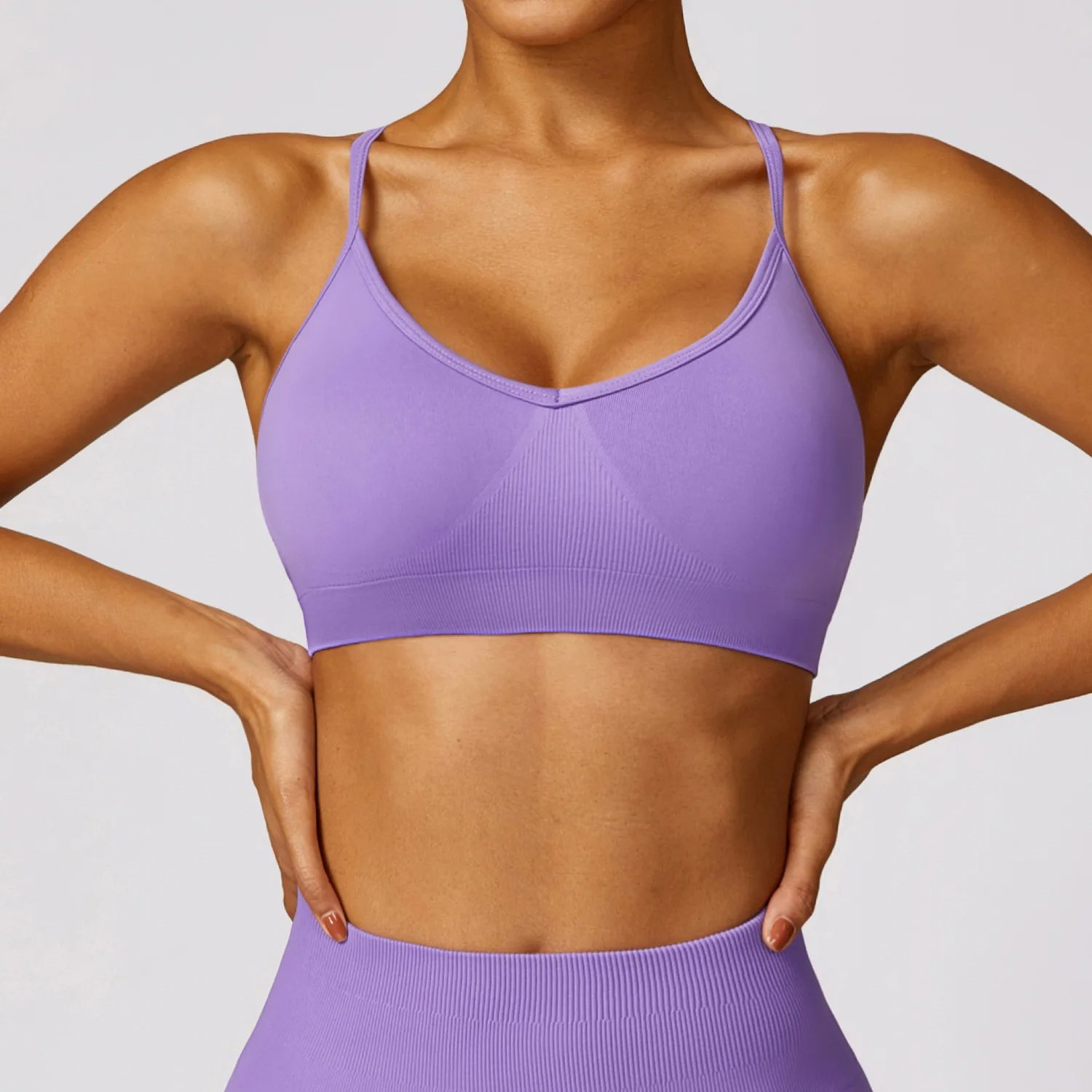 Women Spaghetti Strap Top High Waist Pant Yoga Suit Lady V Neck Jacket Bell Bottom Gym Sets Female Scrunch Butt Pant Sports Suit