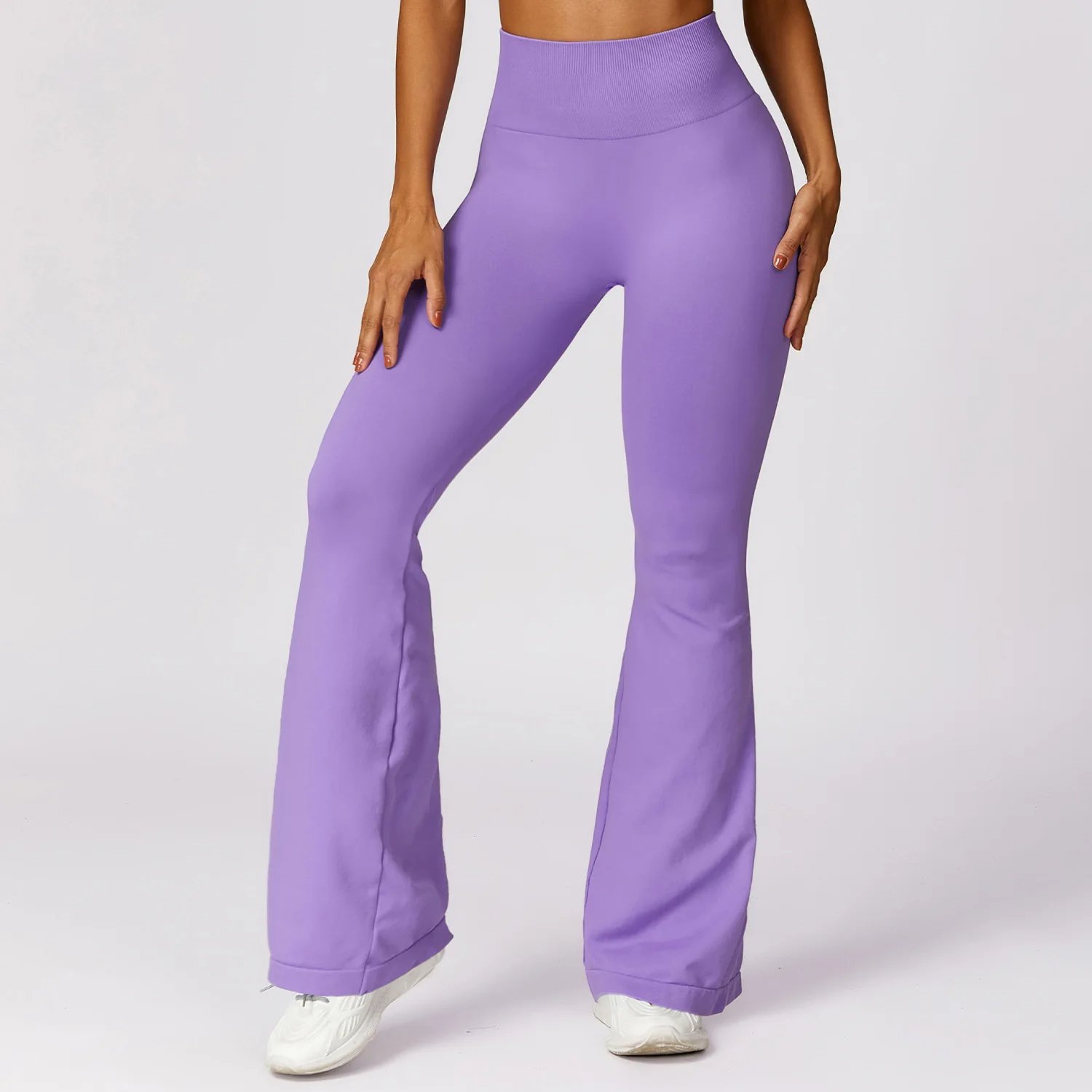 Women Spaghetti Strap Top High Waist Pant Yoga Suit Lady V Neck Jacket Bell Bottom Gym Sets Female Scrunch Butt Pant Sports Suit