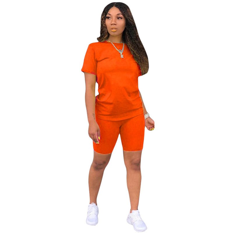 Wholesale plus size womens 2 piece neon clothing short sets 2 Piece Set Neon Outfits Tracksuit Biker Set