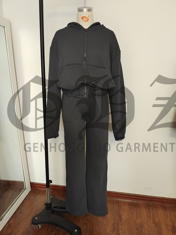 Sweatpants And Hoodie Women's Sets Custom Clothing Manufacturers Women Basic Cozy Zip Up Hoodies Jacket And Joggers Sets Women