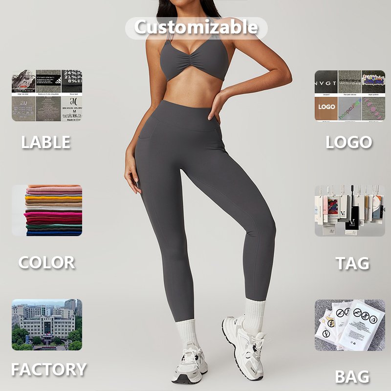 XW-TZ8753-1 Wholesale Comfortable Breathable Quick Dry Sports Bra High Waist Leggings Fitness Gym Yoga Outfit Women Sets