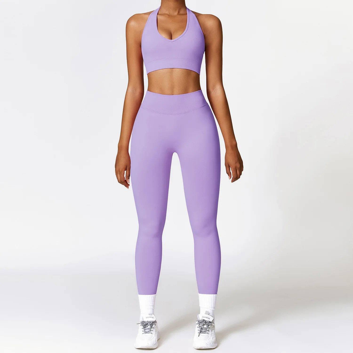 Women Cross Back Top High Waist Pant Yoga Suit Lady Halter Vest Bound Feet Trousers Gym Sets Female Solid Color Sports Tracksuit