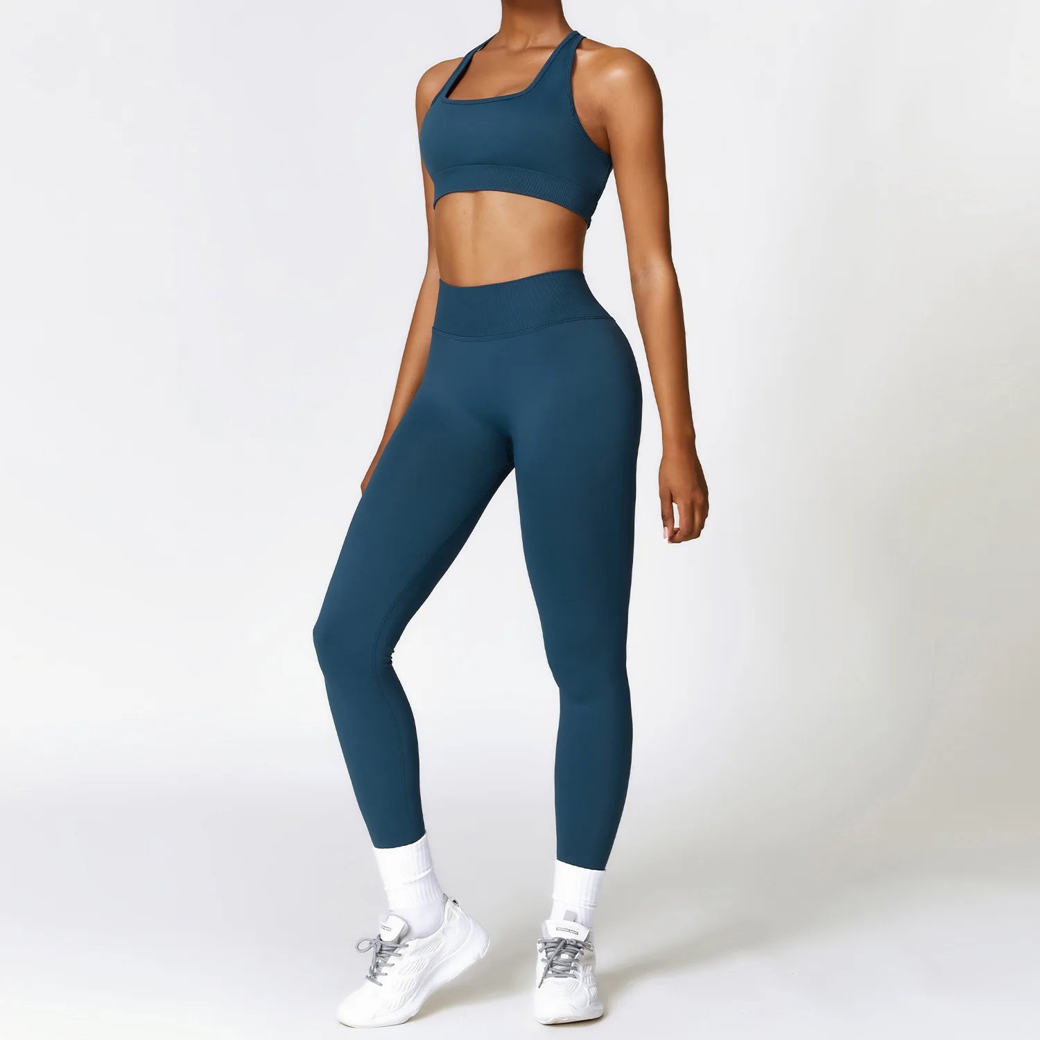Women Cross Back Top High Waist Pant Yoga Suit Lady Halter Vest Bound Feet Trousers Gym Sets Female Solid Color Sports Tracksuit